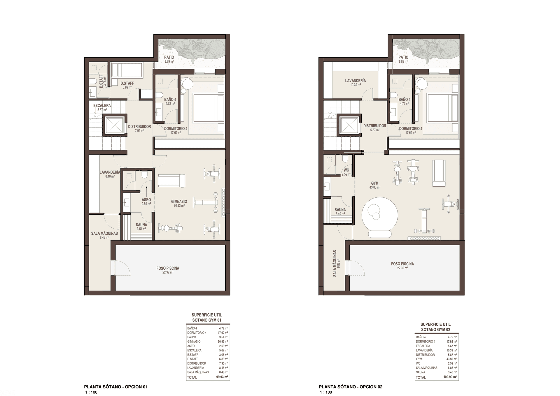 Residence 04, lower level floor plan