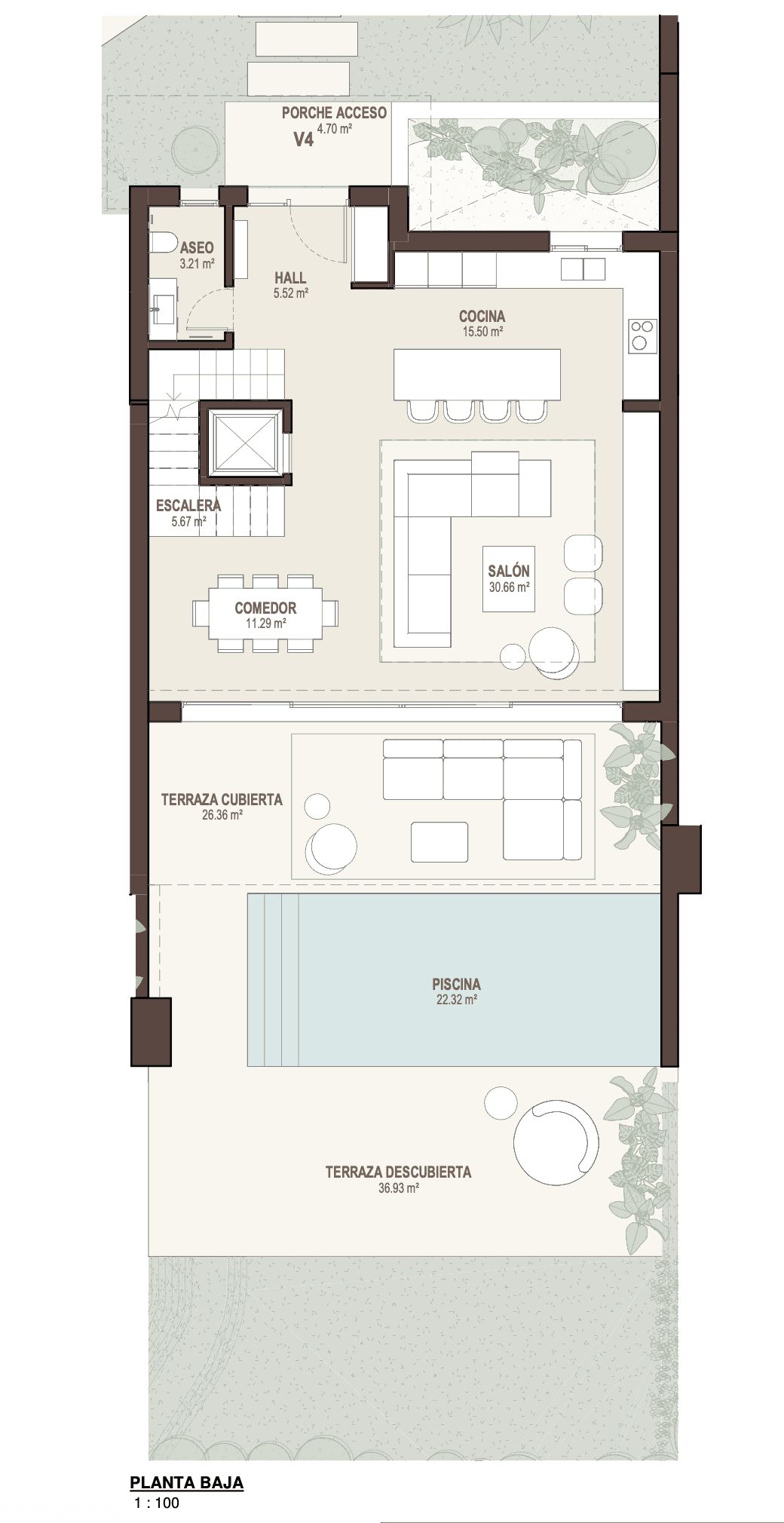 Residence 04, ground level floor plan