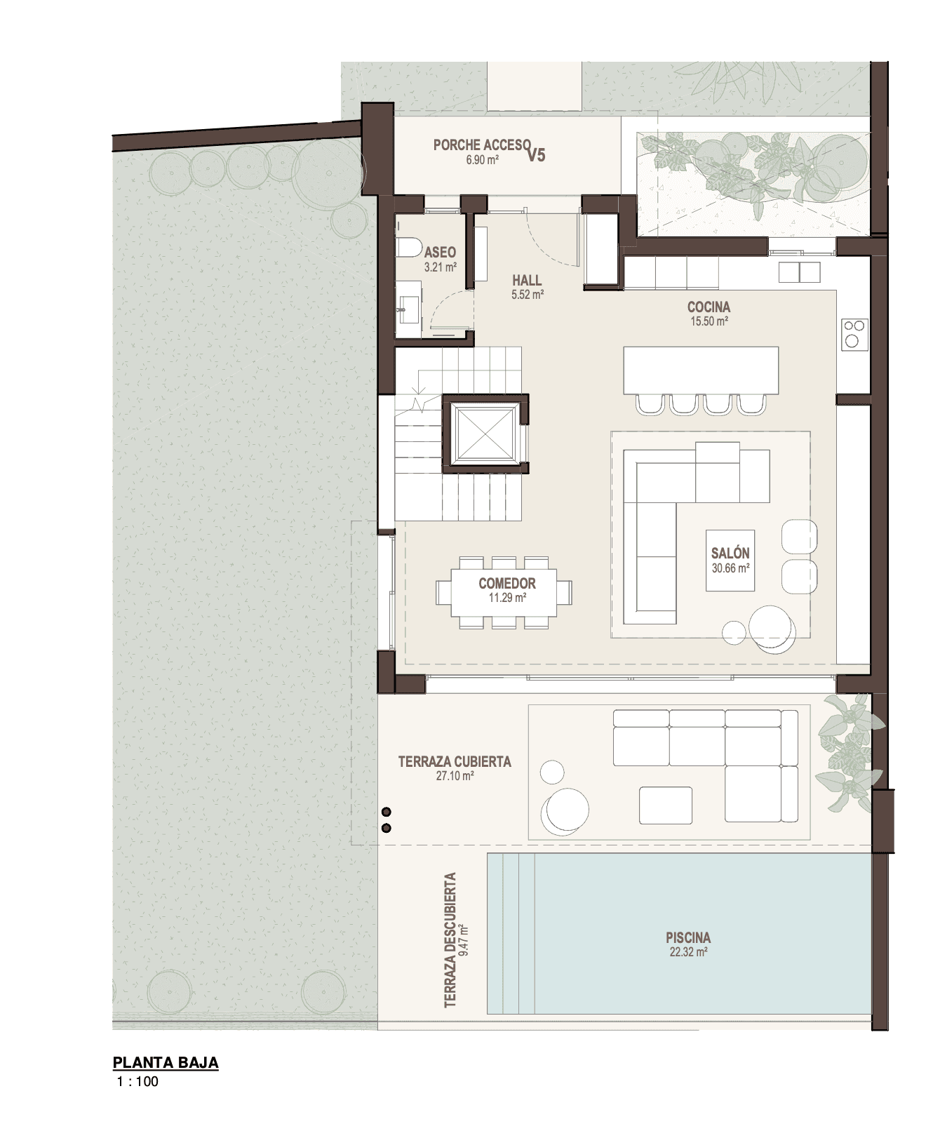 Residence 05, ground level floor plan
