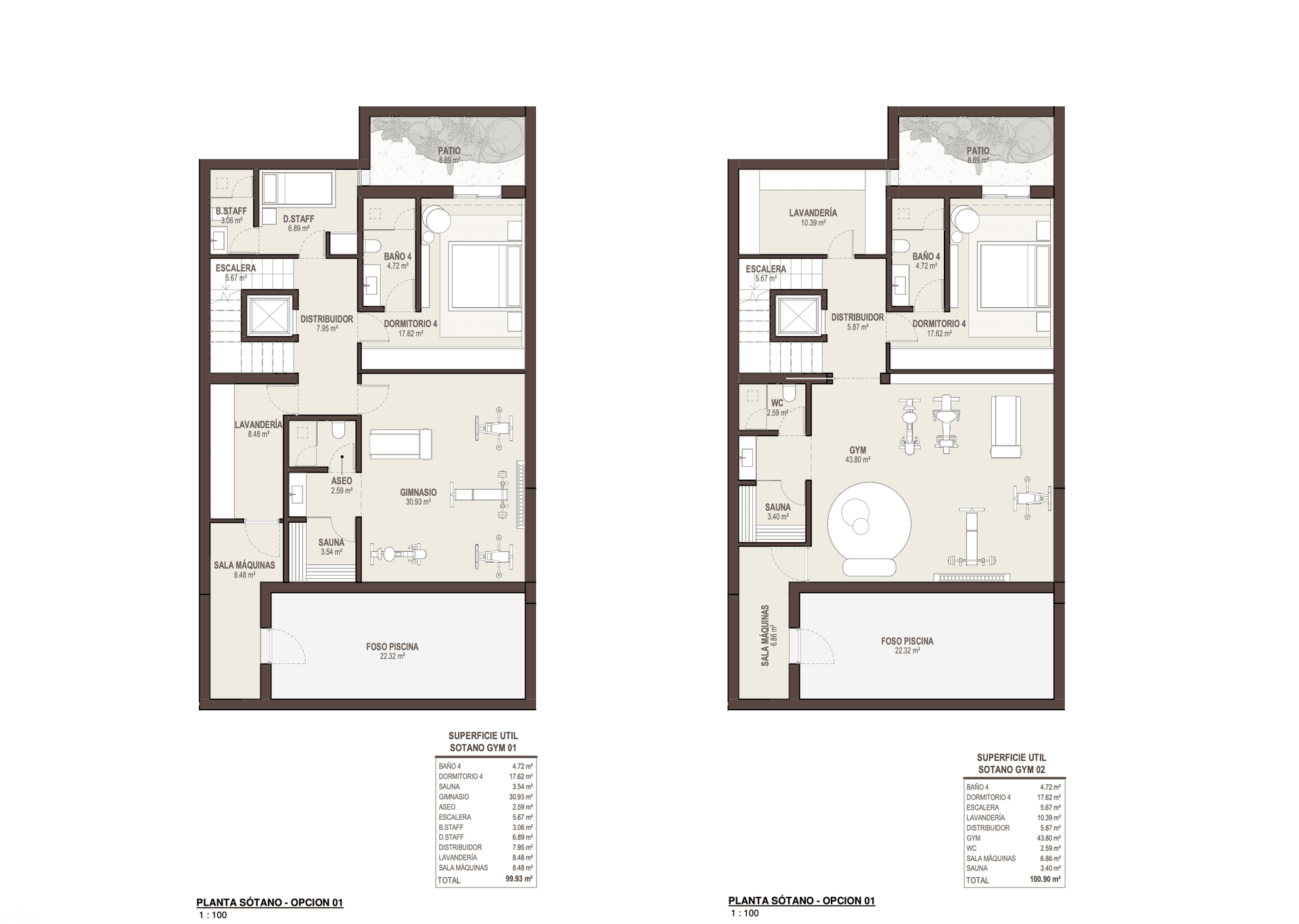 Residence 05, lower level floor plan